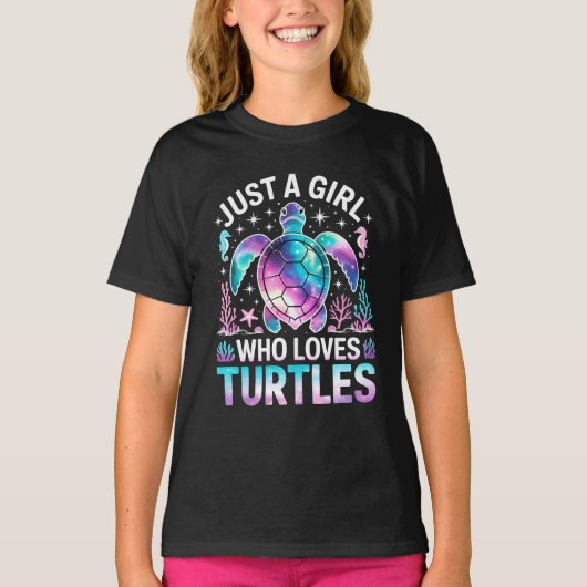 Gewoon een meisje dat van schildpadden houdt t-shirt (Voorkant)