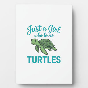 Gewoon een meisje dat van schildpadden houdt vinta fotoplaat