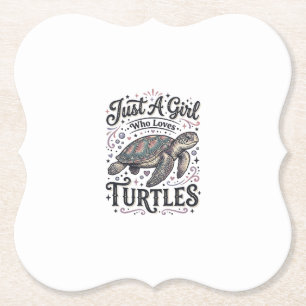 Gewoon een meisje dat van schildpadden houdt vinta kartonnen onderzetters