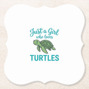 Gewoon een meisje dat van schildpadden houdt vinta kartonnen onderzetters