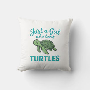 Gewoon een meisje dat van schildpadden houdt vinta kussen