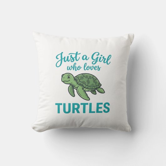 Gewoon een meisje dat van schildpadden houdt vinta kussen (Voorkant)