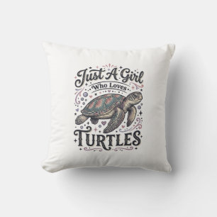 Gewoon Een Meisje Dat Van Schildpadden Houdt Vinta Kussen