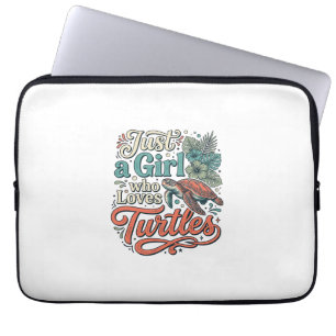 Gewoon een meisje dat van schildpadden houdt vinta laptop sleeve