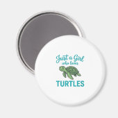 Gewoon een meisje dat van schildpadden houdt vinta magneet (Voorkant / Achterkant)