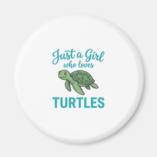 Gewoon een meisje dat van schildpadden houdt vinta magneet (Voorkant)