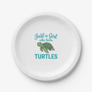 Gewoon een meisje dat van schildpadden houdt vinta papieren bordje