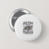 Gewoon Een Meisje Dat Van Schildpadden Houdt Vinta Ronde Button 5,7 Cm (Voorkant /achterkant)