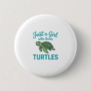 Gewoon een meisje dat van schildpadden houdt vinta ronde button 5,7 cm