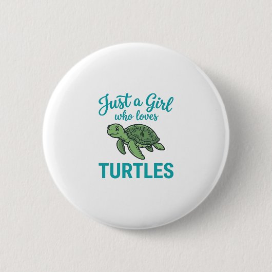 Gewoon een meisje dat van schildpadden houdt vinta ronde button 5,7 cm (Voorkant)