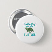 Gewoon een meisje dat van schildpadden houdt vinta ronde button 5,7 cm (Voorkant /achterkant)