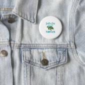 Gewoon een meisje dat van schildpadden houdt vinta ronde button 5,7 cm (In situ)