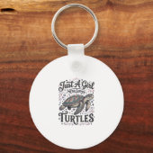 Gewoon Een Meisje Dat Van Schildpadden Houdt Vinta Sleutelhanger (Voorkant)