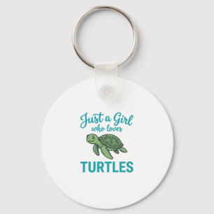 Gewoon een meisje dat van schildpadden houdt vinta sleutelhanger