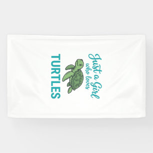 Gewoon een meisje dat van schildpadden houdt vinta spandoek