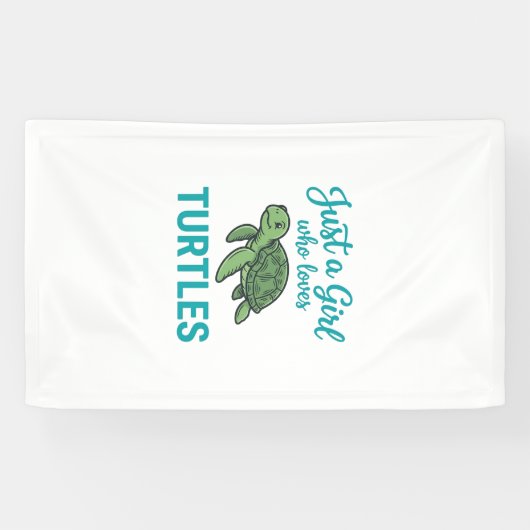 Gewoon een meisje dat van schildpadden houdt vinta spandoek (Horizontaal)