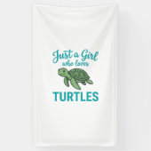 Gewoon een meisje dat van schildpadden houdt vinta spandoek (Verticaal)