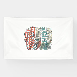 Gewoon een meisje dat van schildpadden houdt vinta spandoek