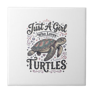 Gewoon Een Meisje Dat Van Schildpadden Houdt Vinta Tegeltje