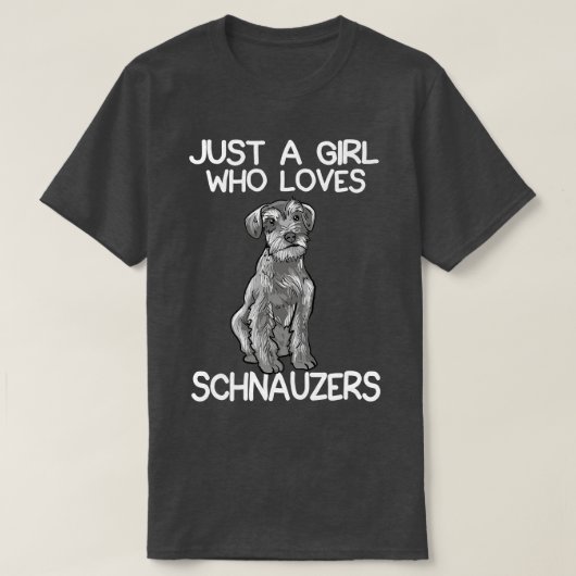 Gewoon een meisje dat van Schnauzers houdt T-shirt (Design voorkant)