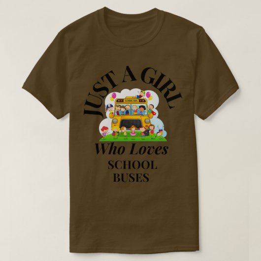 Gewoon een meisje dat van schoolbussen 2 houdt t-shirt (Design voorkant)