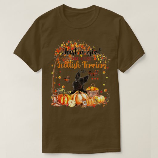Gewoon een meisje dat van Schotse Herfst houdt - T-shirt (Design voorkant)
