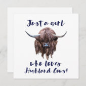 Gewoon een meisje dat van Schotse hooglandkoeien h Bedankkaart (Voorkant / Achterkant)