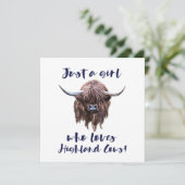 Gewoon een meisje dat van Schotse hooglandkoeien h Bedankkaart (Staand voorkant)