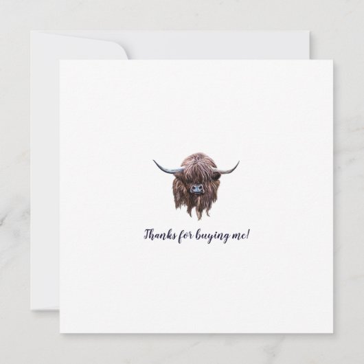 Gewoon een meisje dat van Schotse hooglandkoeien h Bedankkaart (Achterkant)