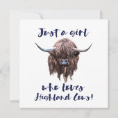 Gewoon een meisje dat van Schotse hooglandkoeien h Bedankkaart (Voorkant)