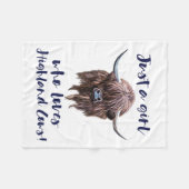 Gewoon een meisje dat van Schotse hooglandkoeien h Fleece Deken (Voorkant (Horizontaal))