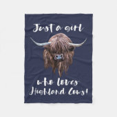 Gewoon een meisje dat van Schotse hooglandkoeien h Fleece Deken (Voorkant)
