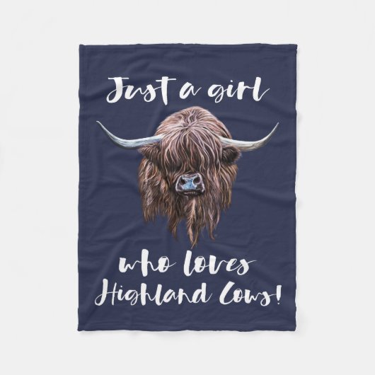 Gewoon een meisje dat van Schotse hooglandkoeien h Fleece Deken (Voorkant)