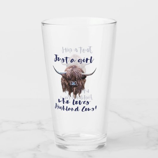 Gewoon een meisje dat van Schotse hooglandkoeien h Glas (Achterkant)