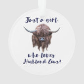 Gewoon een meisje dat van Schotse hooglandkoeien h Ornament (achterkant)