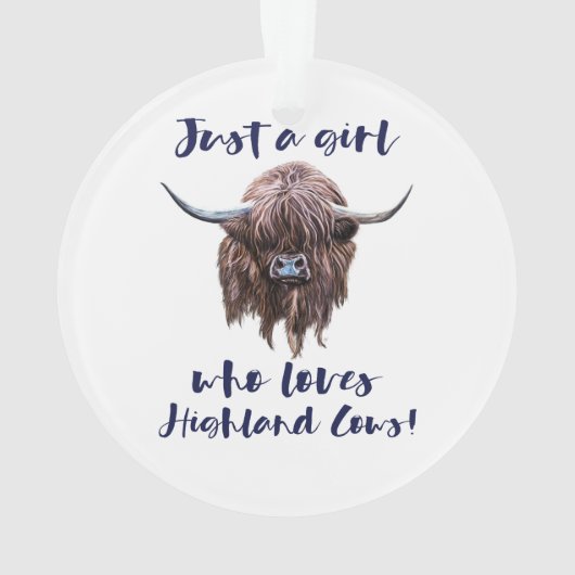 Gewoon een meisje dat van Schotse hooglandkoeien h Ornament (achterkant)