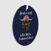 Gewoon een meisje dat van Schotse hooglandkoeien h Ornament (voorkant)