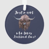 Gewoon een meisje dat van Schotse hooglandkoeien h Ornament (achterkant)