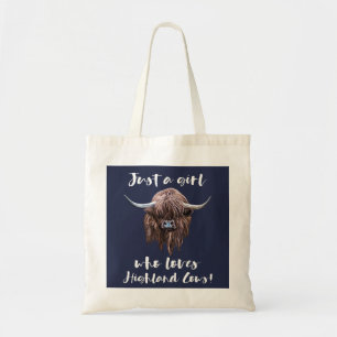 Gewoon een meisje dat van Schotse hooglandkoeien h Tote Bag