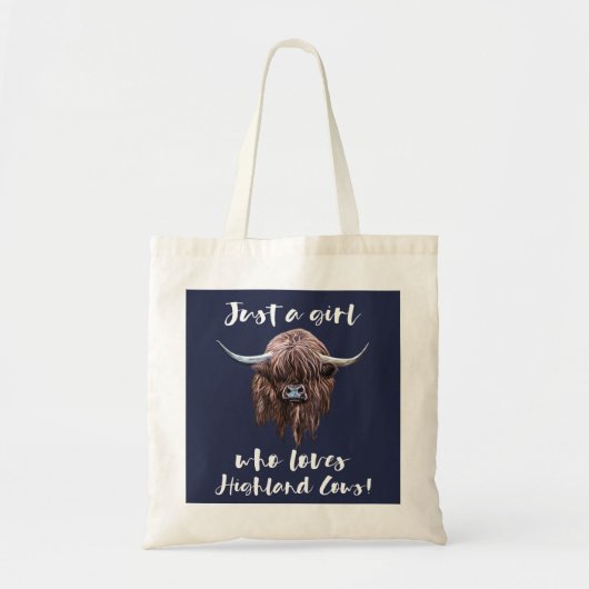 Gewoon een meisje dat van Schotse hooglandkoeien h Tote Bag (Voorkant)