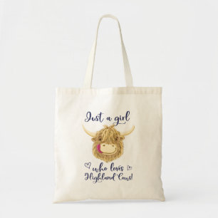 Gewoon een meisje dat van Schotse hooglandkoeien h Tote Bag