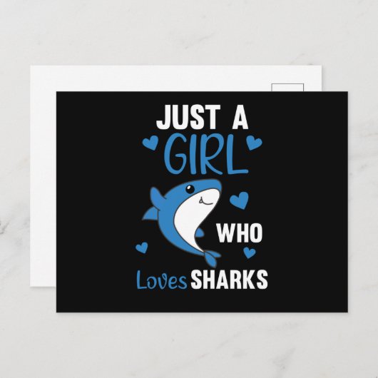 Gewoon een meisje dat van Sharksars houdt, een gra Briefkaart (Voorkant / Achterkant)