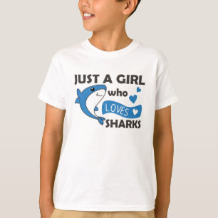 Gewoon een meisje dat van Sharksars houdt, een gra T-shirt