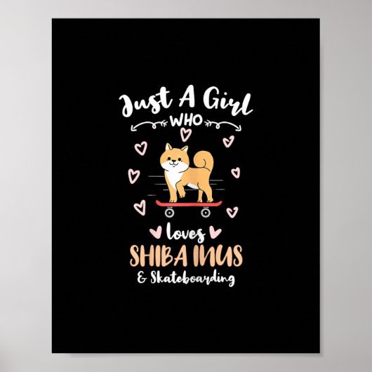 Gewoon een meisje dat van Shi Inus en Skateboarden Poster (Voorkant)