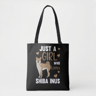 Gewoon een meisje dat van Shiba houdt, Inus Cute D Tote Bag