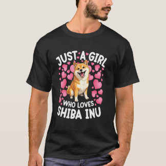 Gewoon een meisje dat van Shiba Inus houdt Vrouwen T-shirt