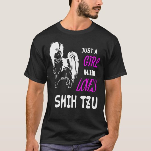 Gewoon een meisje dat van Shih Tzu houdt T-shirt (Voorkant)