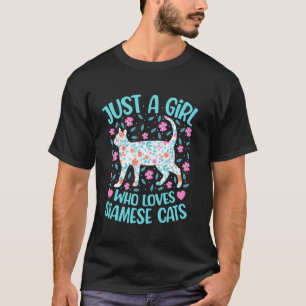 Gewoon een meisje dat van Siamese katten houdt blo T-shirt