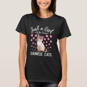 Gewoon Een Meisje Dat Van Siamese Katten Vrouwen E T-shirt