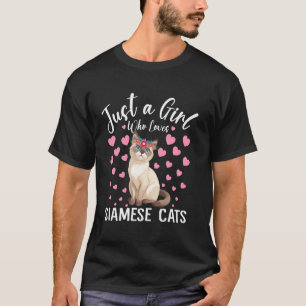 Gewoon Een Meisje Dat Van Siamese Katten Vrouwen E T-shirt